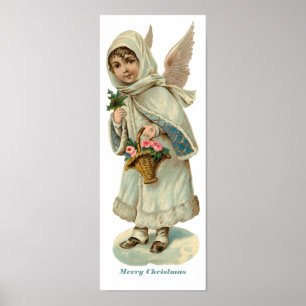 Póster Vintage Christmas Victorian Angel Chica Poster