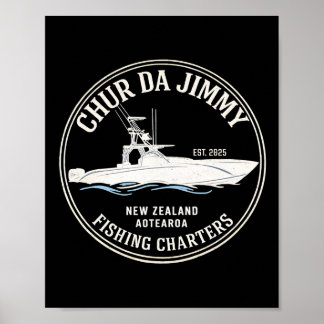 Póster Vintage CHUR DA JIMMY Fishing Charters 