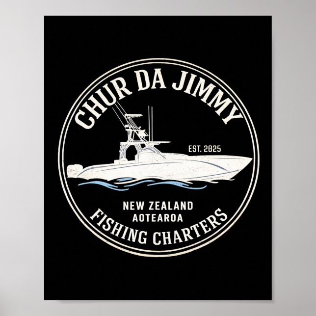 Póster Vintage CHUR DA JIMMY Fishing Charters  (Frente)