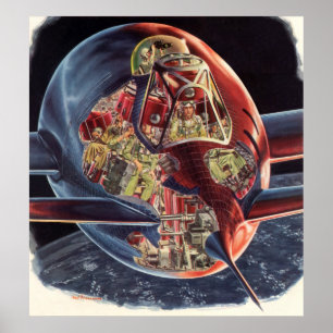 Póster Vintage Ciencia Ficción Astronauta