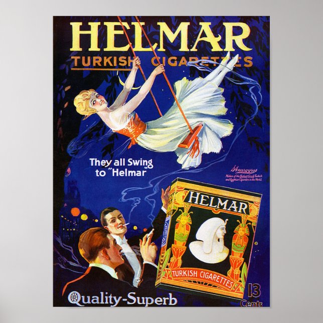 PÓSTER VINTAGE CIGARETTE AD PRINT (Frente)