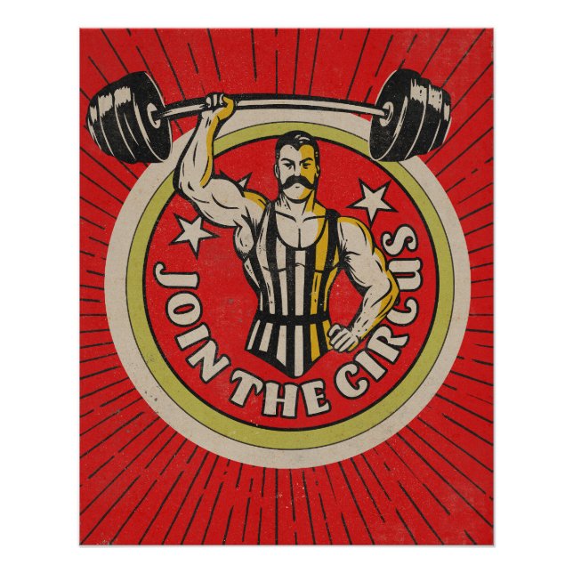 Póster Vintage Circus Advertisement Strongman (Anverso)