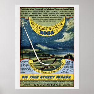 Póster Vintage circus Forepaugh and Sells moon trip