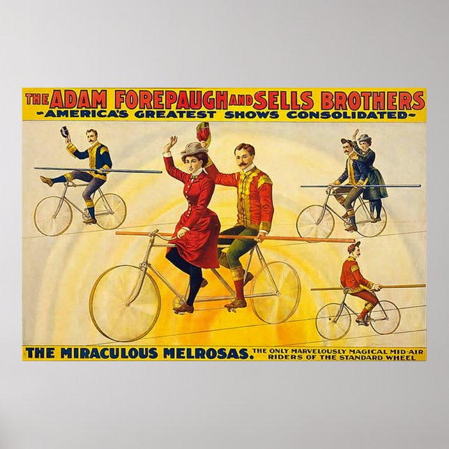 Póster Vintage Circus Poster Las Melrosas Milagrosas. (Frente)