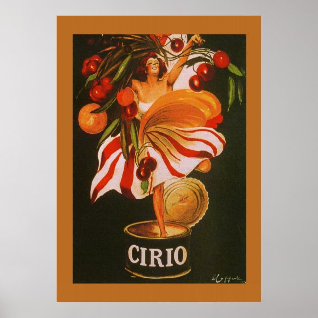 Póster Vintage Cirio Cherries Italiano (Frente)