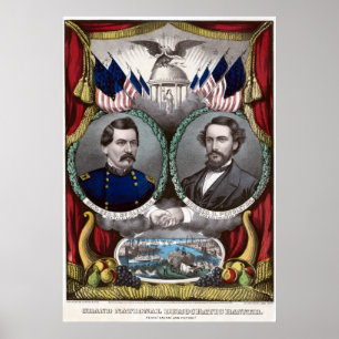Póster Vintage Civil War Democratic Presidential Election