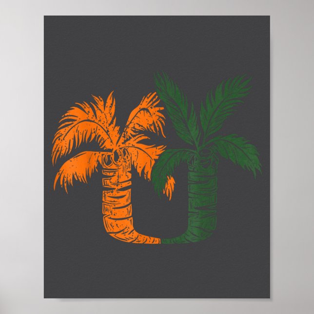 Póster Vintage Clic 90's Miami Palm Trees Um  (Frente)
