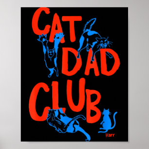 Póster Vintage Club de Papá Gato La Vida Es Mejor Con Gat