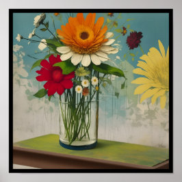 Póster vintage collage flowers deco 3/3