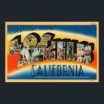 Póster Vintage Colorous Greetings From Los Angeles<br><div class="desc">Una postal de colores,  vintage "Greetings From Los Angeles,  California" (Saludos desde Los Ángeles,  California).</div>