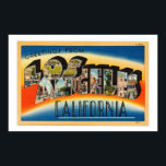 Póster Vintage Colorous Greetings From Los Angeles Poster<br><div class="desc">Una postal de colores,  vintage "Greetings From Los Angeles,  California" (Saludos desde Los Ángeles,  California).</div>