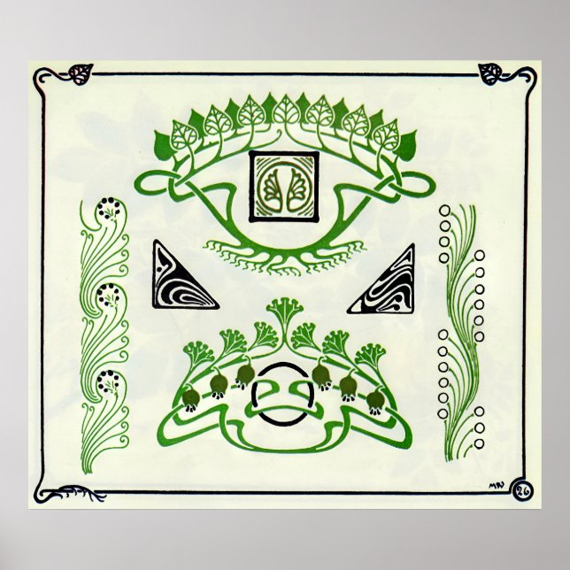 Póster Vintage Combinaisons Ornementales Art (Frente)