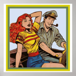Póster Vintage Comic Couple