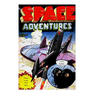 Póster Vintage Comic Cover , Space Adventures 2 custom