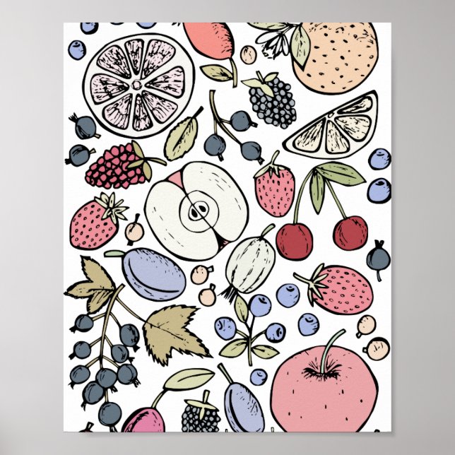 Póster Vintage con tema de frutas, vintage (Frente)