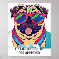Vintage conoce Guay - ¡Pug aprobado! - Pug sarcást