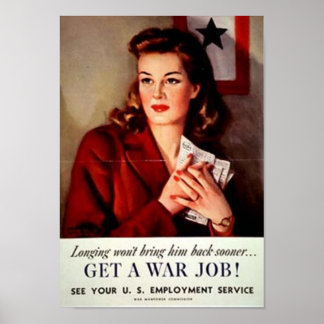 Póster Vintage consigue un trabajo de guerra Poster de mu