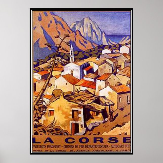 Póster Vintage Corsica, Francia - (Frente)