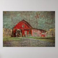 Vintage Country Rustic Old Red Texn