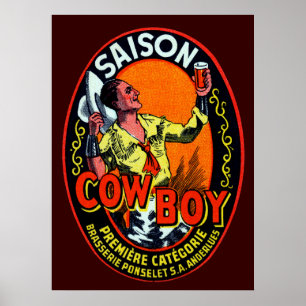 Póster Vintage Cowboy Ale