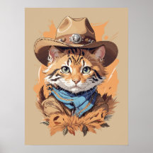 Vintage Cowboy Kitten Design