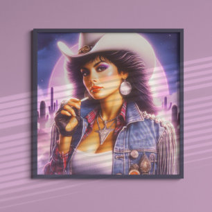 Póster Vintage Cowgirl