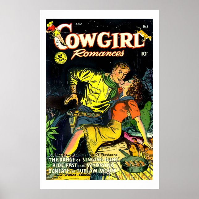 Póster Vintage Cowgirl Romances Gunslinger Poster (Frente)
