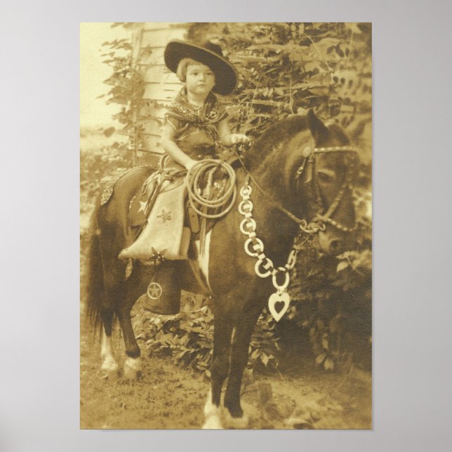 PÓSTER VINTAGE COWGIRL WESTERN POSTER (Frente)