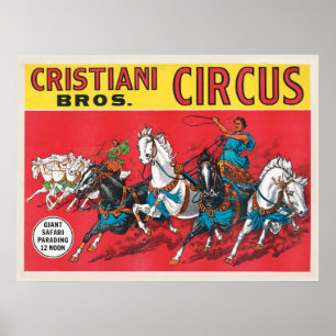 Póster Vintage Cristiani Brothers Circus Poster