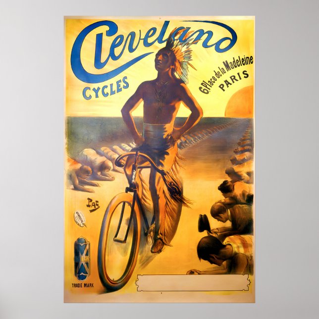 Póster Vintage Cycles Cleveland (Frente)