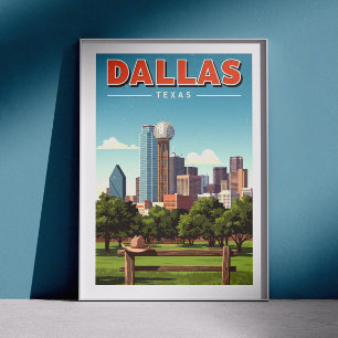 Póster Vintage Dallas Texas