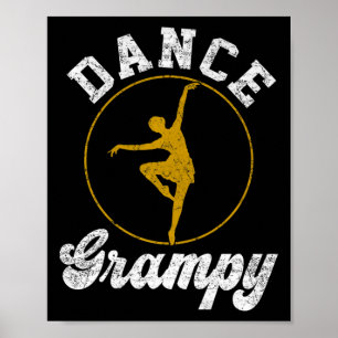 Póster Vintage Dance Grampy Dance Lover Padres Day Premi