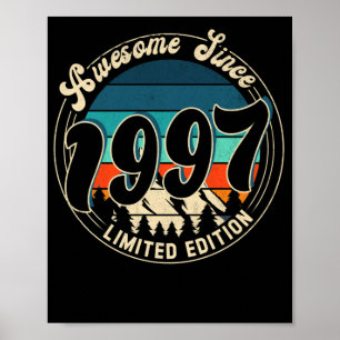 Póster Vintage de 25 años Cumpleaños de 25 años 1997