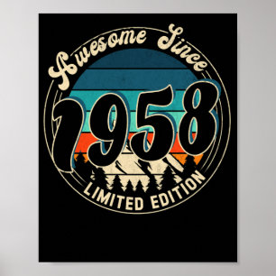 Póster Vintage de 64 años Cumpleaños de 64 años 1958