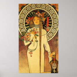 Póster vintage de Alfonse Mucha Trappistine Nouvea