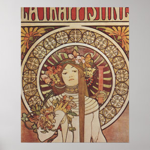 Póster vintage de Alfonse Mucha Trappistine Nouvea