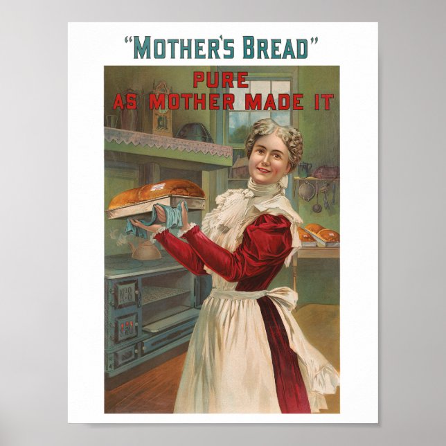 Póster vintage de anuncio de pan (Frente)