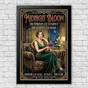 Póster vintage de anuncio de perfume Art Déco
