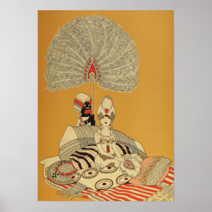 Póster vintage de Art Deco de Showgirl – Pluma de