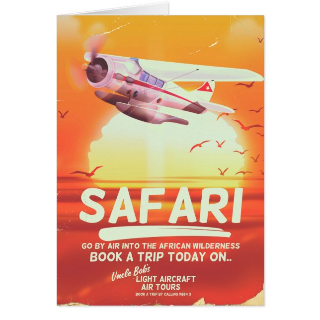 Póster vintage de aventura safari. (Frente)