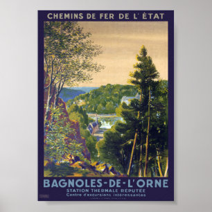 Póster vintage de Bagnoles-de-l'Orne 1922