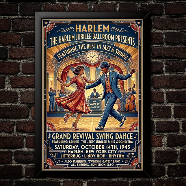 Póster vintage de baile swing (Subido por el creador)