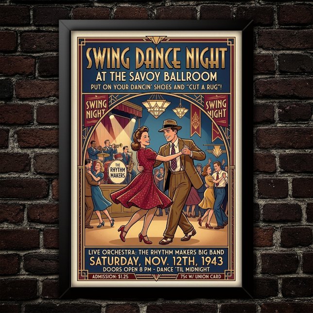 Póster vintage de baile swing (Subido por el creador)