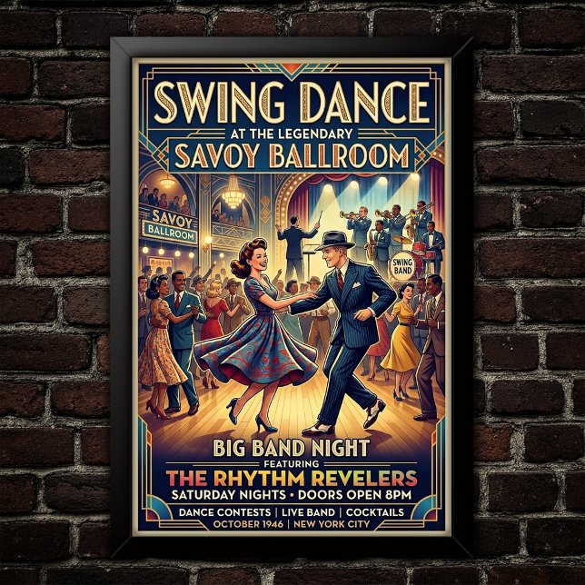 Póster vintage de baile swing (Subido por el creador)