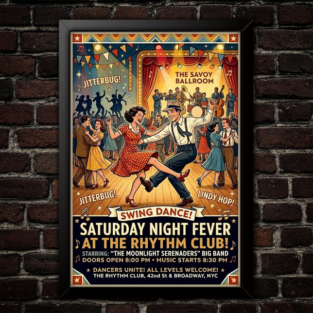 Póster vintage de baile swing (Subido por el creador)