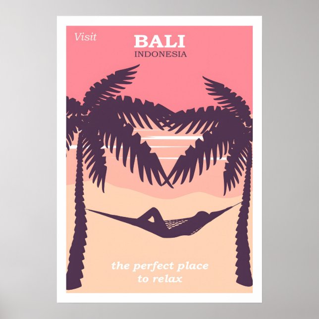 Póster vintage de Bali Indonesia (Frente)