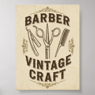 Póster vintage de barbería