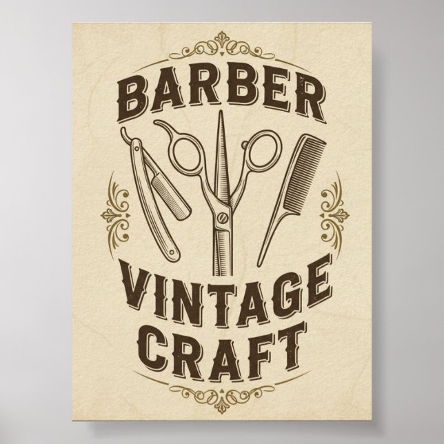 Póster vintage de barbería (Frente)