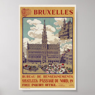 Póster Vintage de Bruselas 1913