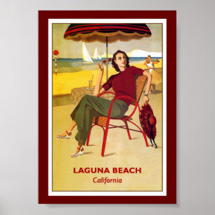 Póster vintage de California, Laguna Beach,